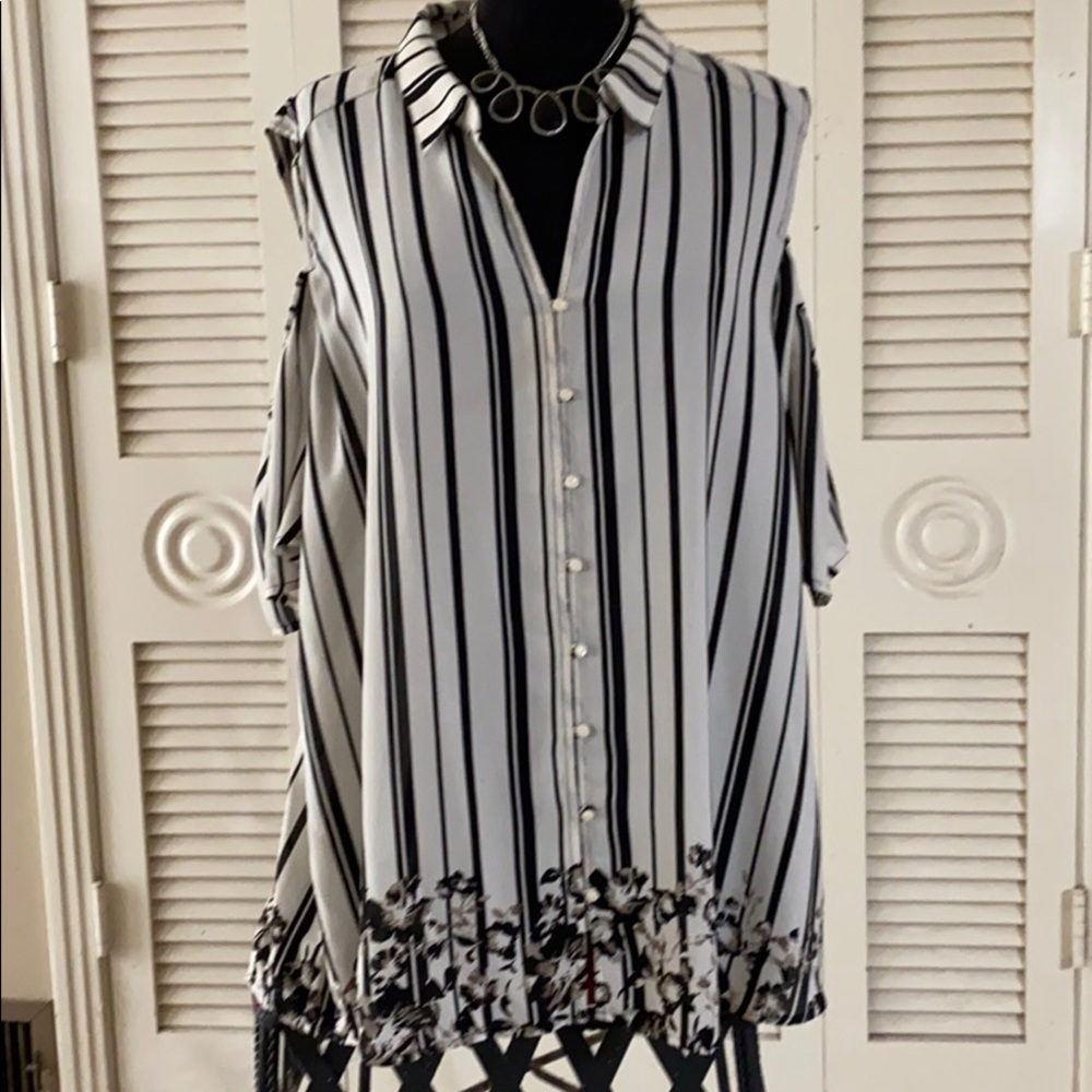 Black and white blouse